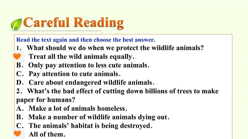 Unit 2 Wildlife Protection Reading For Writing课件05