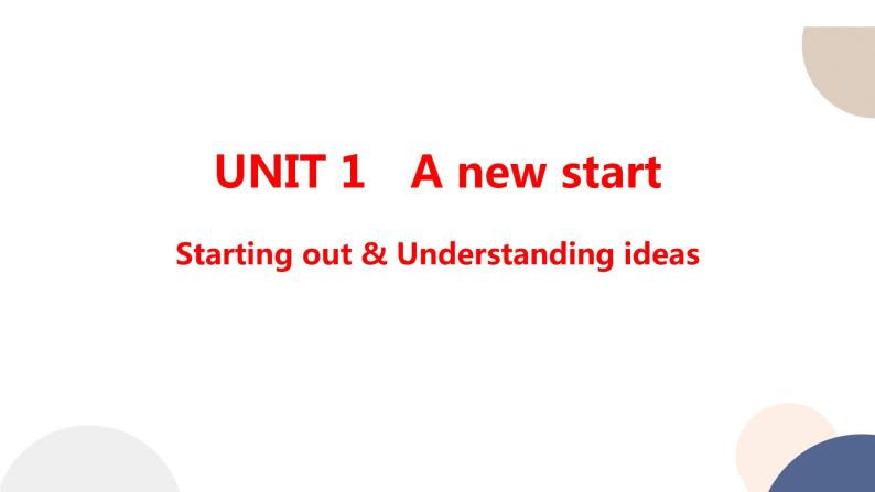 外研版高中英语 必修第一册 UNIT 1 Starting out & Understanding ideas（课件PPT）01