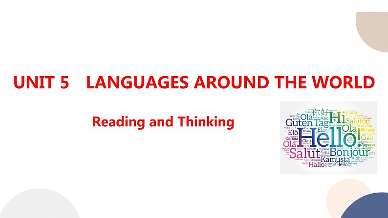 人教版高中英语必修第一册 UNIT 5  Reading and Thinking  课件PPT01