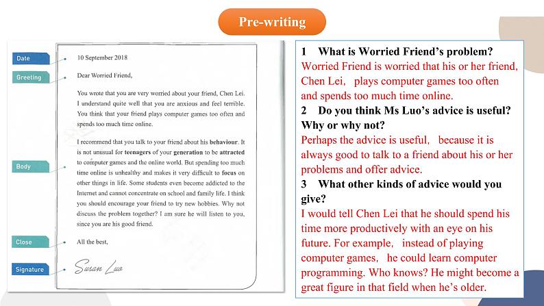 人教版高中英语必修第一册 UNIT 1 Reading for Writing & Assessing Your Progress  课件PPT04