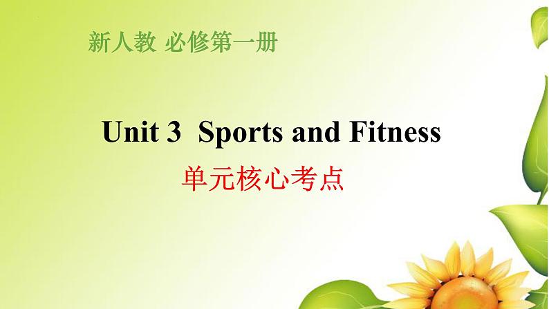 Unit 3 Sports and Fitness 单元核心考点课件-2023届高考英语一轮复习人教版（2019）必修第一册01