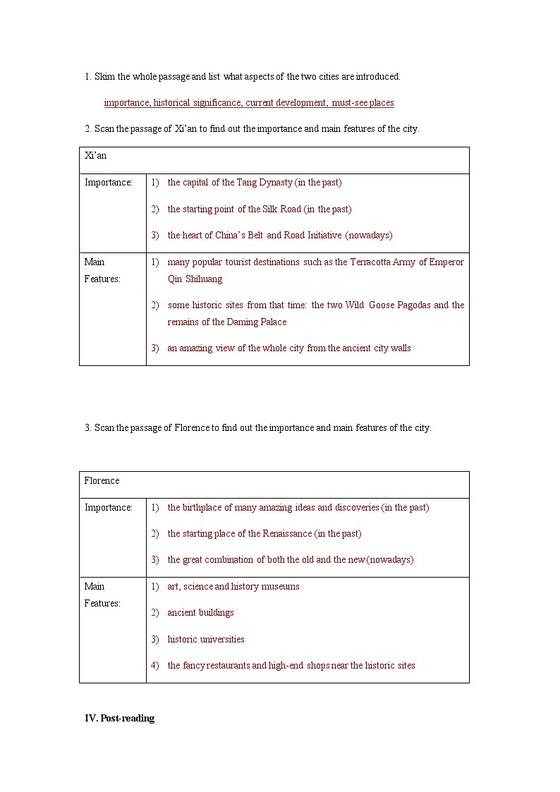 上教版（2020）高中英语：必修一 Unit 2 Places 单元全课时 （教案+学案）02