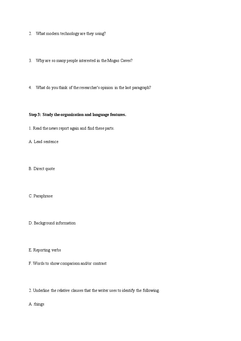高中英语必修二 1.4 Reading for writing 导学案第2页