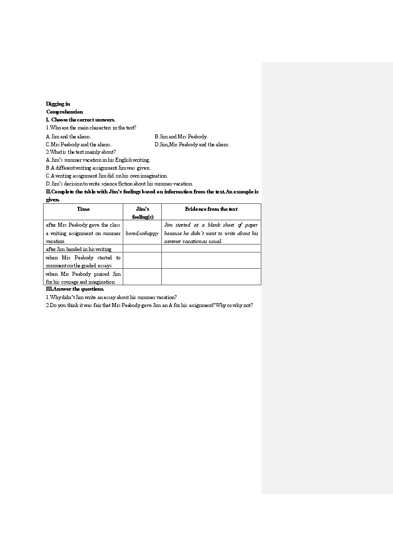 高中英语上教版必修一 Unit1.同步资料含课文翻译（含答案）03