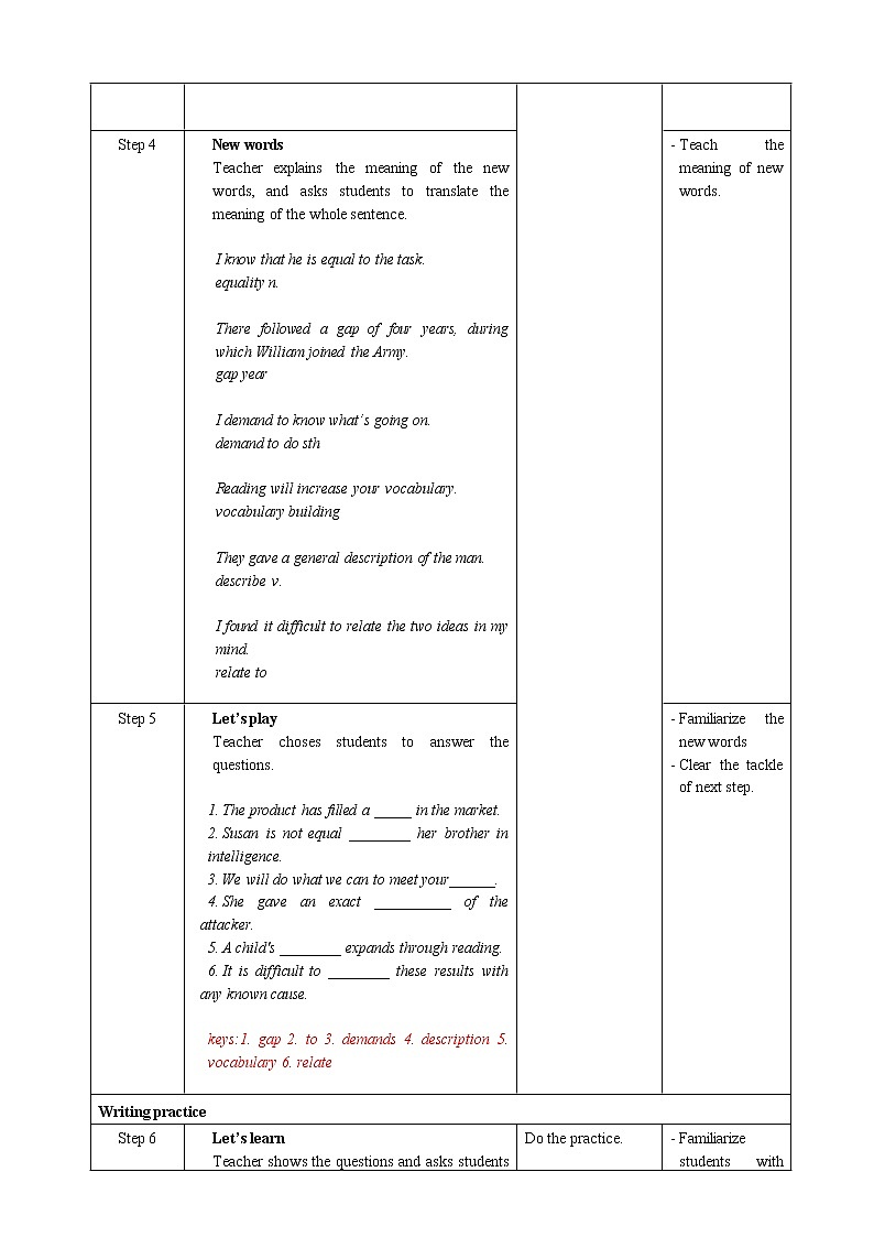 高中英语必修一   Unit 5 Period 4 Reading for Writing教案02