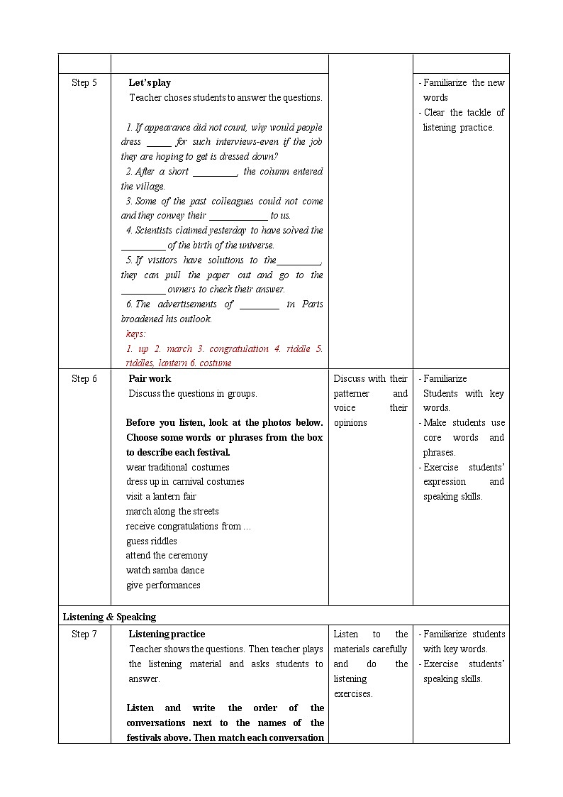 高中英语人教版 (2019必修三  Unit 1 Period 1 Listening and Speaking教案03