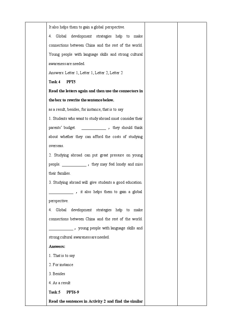 U2 Express your opinions on studying abroad 教案03