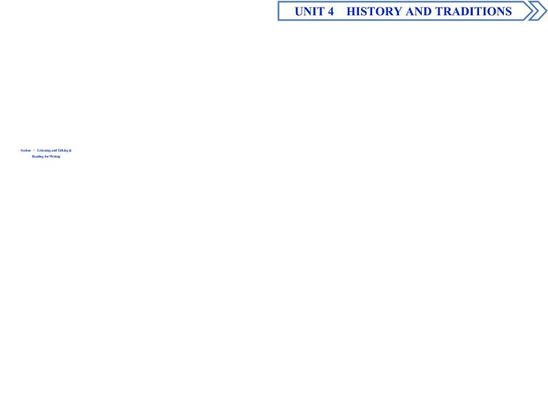 Unit 4 History and traditionsSection Ⅳ课件01