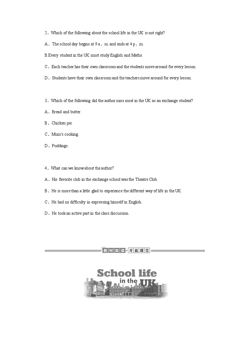 译林版(2019)高中英语必修第一册Unit 1 Back to school导学案+课件03