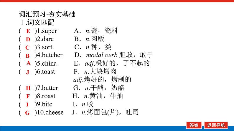 外研版高中英语必修第二册Unit 1 Food for thought导学案+课件03