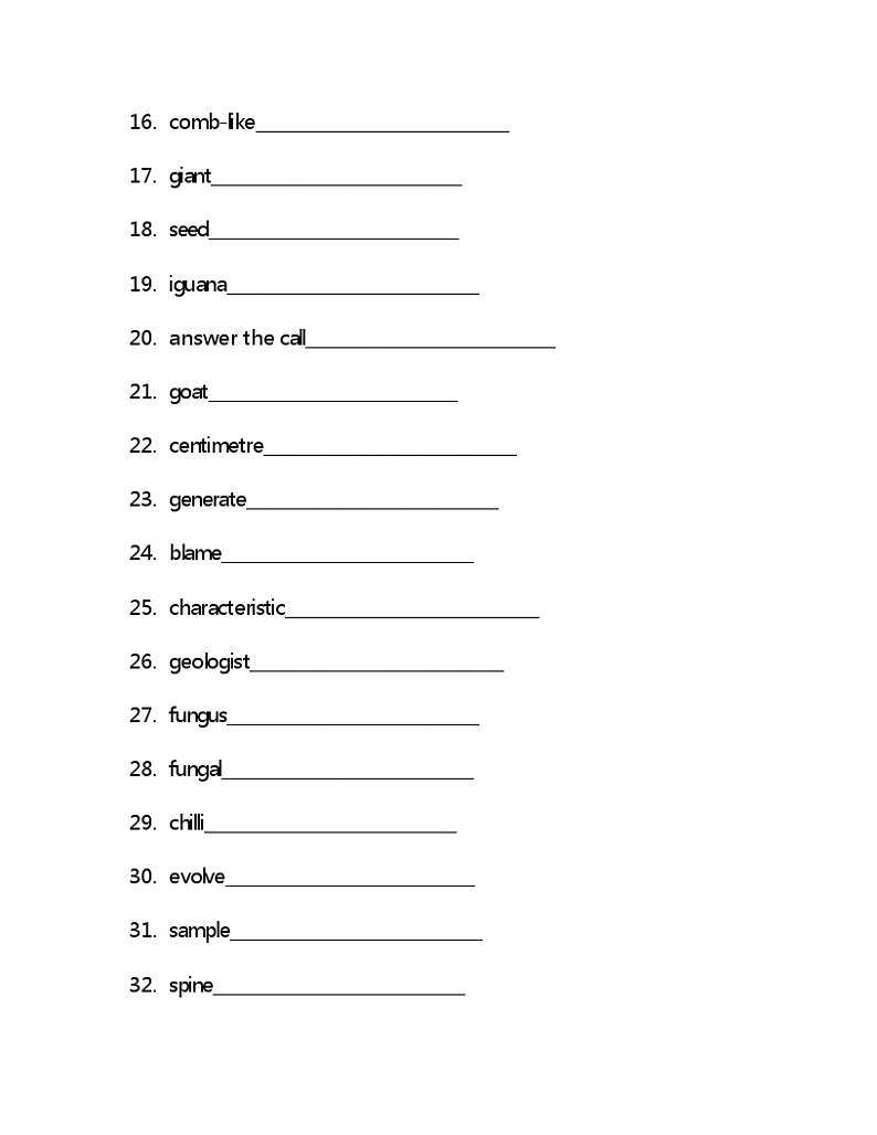 Unit5 单词检测练习-2021-2022学年高中英语外研版（2019）选择性必修第一册(含答案)02