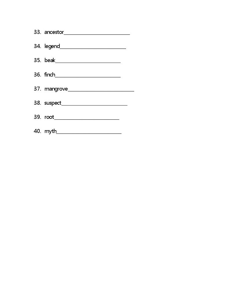 Unit5 单词检测练习-2021-2022学年高中英语外研版（2019）选择性必修第一册(含答案)03