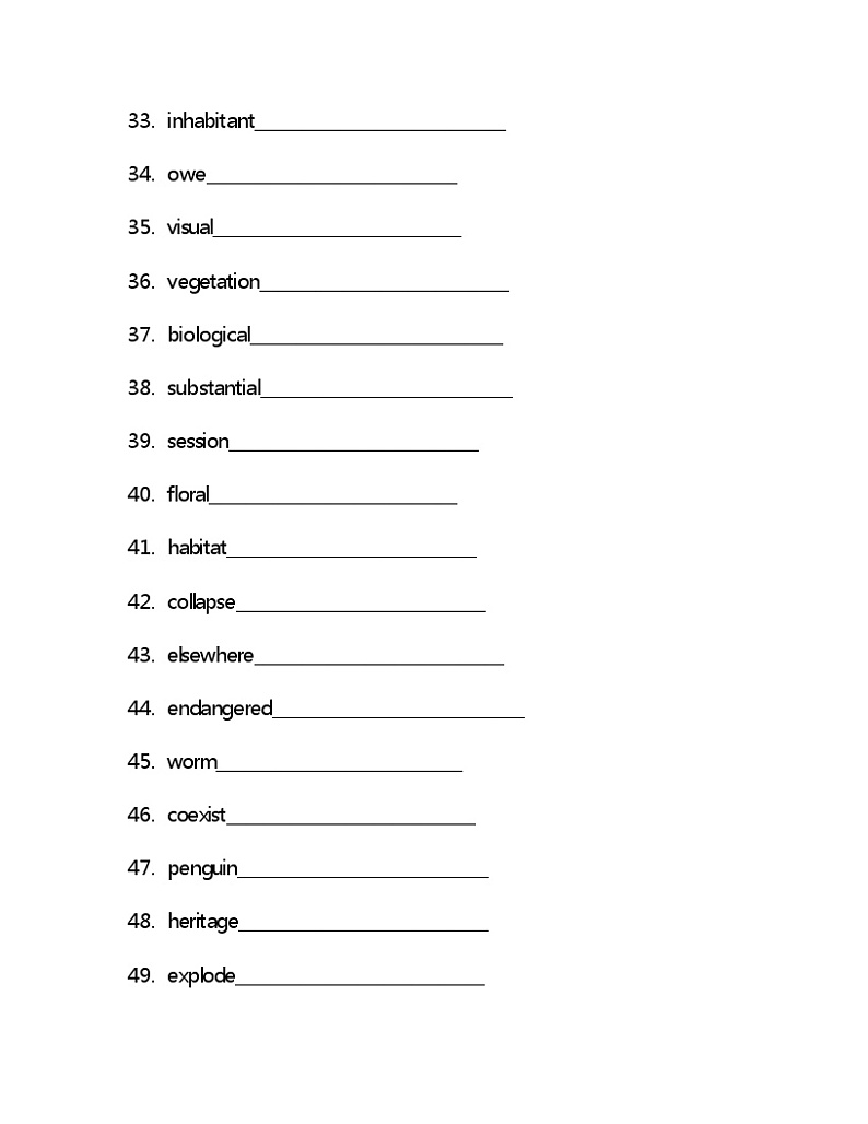Unit5 单词检测练习 2022-2023学年外研社高中英语选择性必修第二册(含答案)03