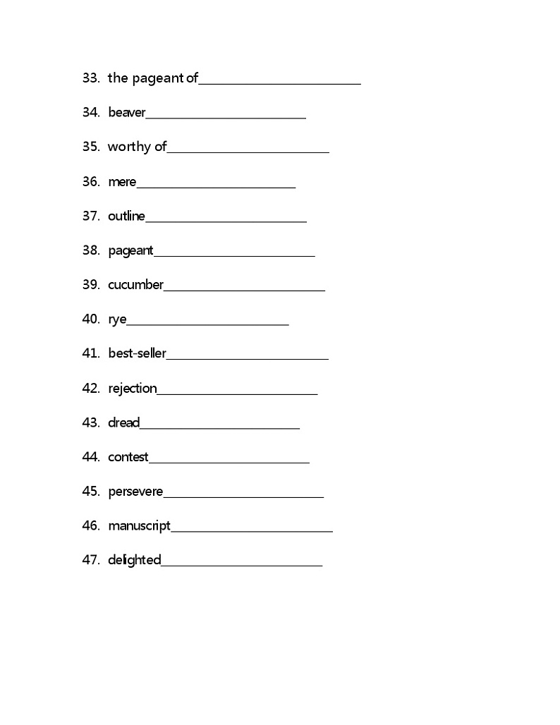Unit2 单词检测英汉互译练习-2021-2022学年高中英语外研版（2019）选择性必修第一册(含答案)03