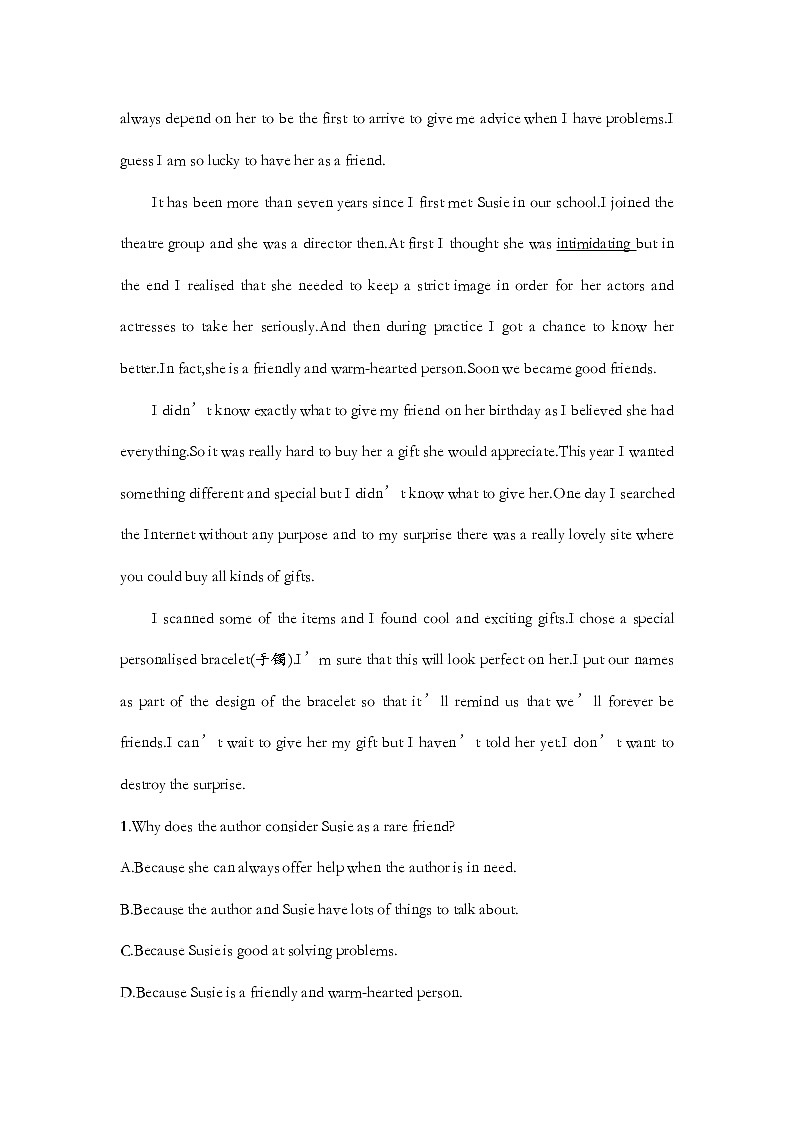 Unit 1 Listening and Talking & Reading for Writing 同步作业-2022-2023学年高中英语人教版（2019）必修第一册(含答案)第2页