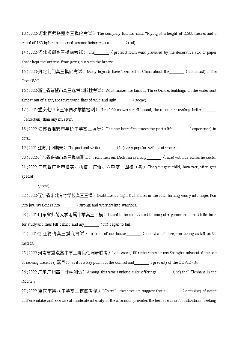 2023英语高考命题总复习----名词和主谓一致02