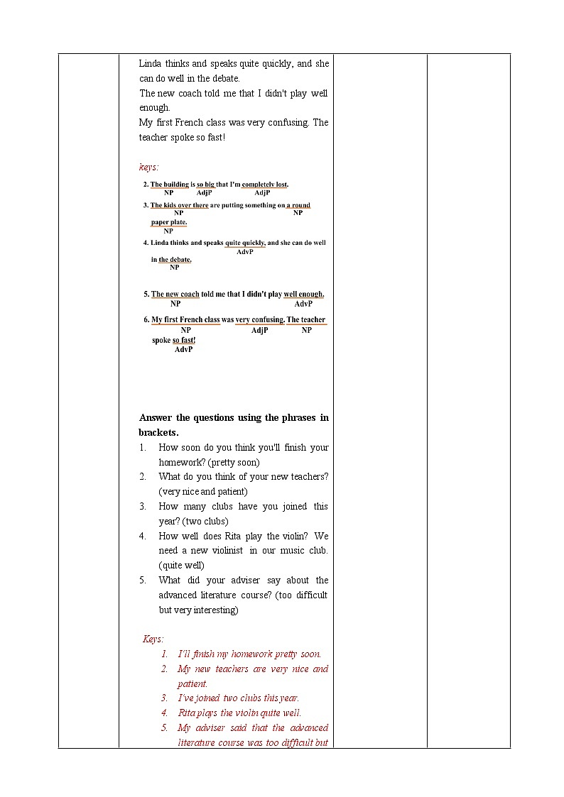 高中英语必修一   Unit 1Teenage life  Period 3 Discovering Useful Structures教案03