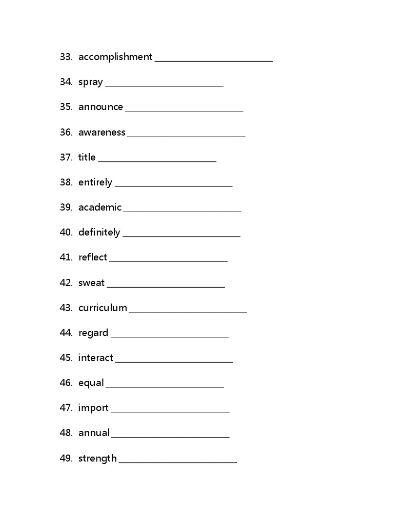 Unit 2 单词检测 -2022-2023学年高中英语冀教版（2019）必修第二册(含答案)第3页