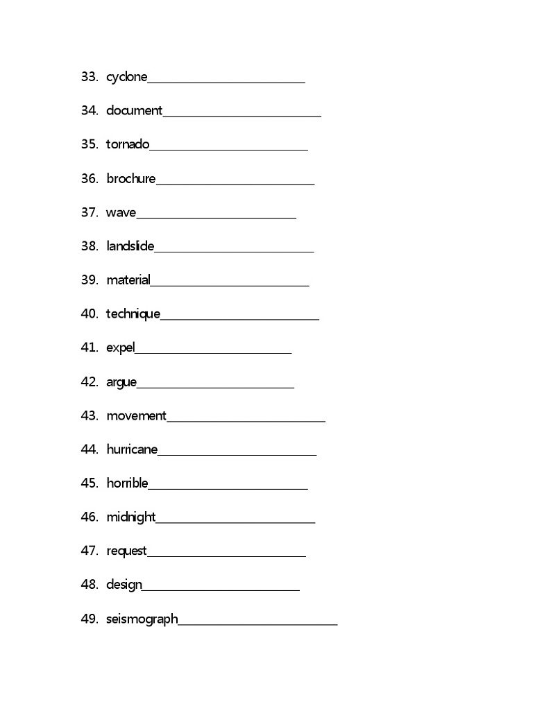 Unit 5 单词检测 -2022-2023学年高中英语冀教版（2019）必修第一册(含答案)第3页