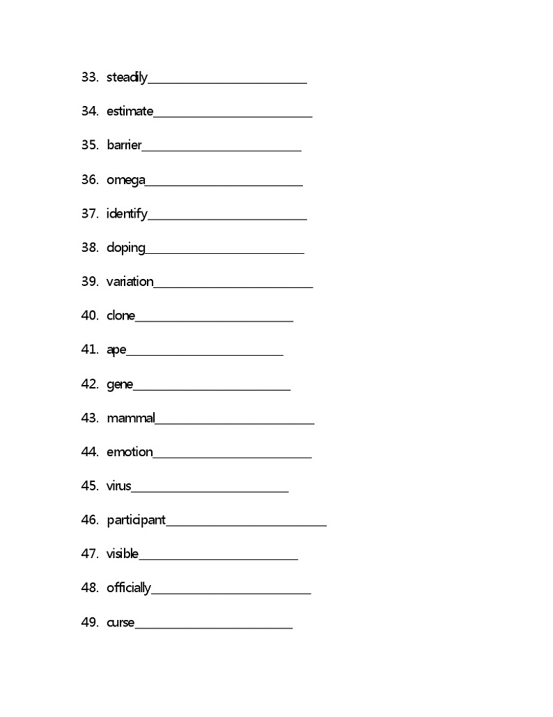 Unit9 单词检测 2022-2023学年高中英语北师大版（2019）选择性必修第三册(含答案)03