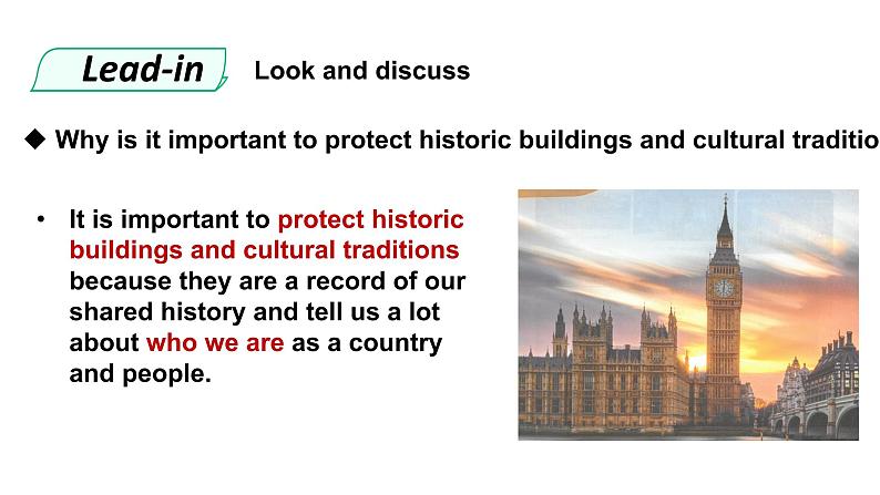 高中英语必修二 History and traditions unit Period 1 Listening and Speaking 课件04