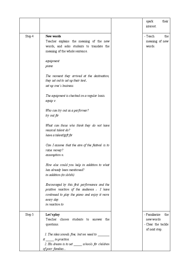 高中英语必修二 Unit 5 Period 5 Listening and Talking&Assessing教案02