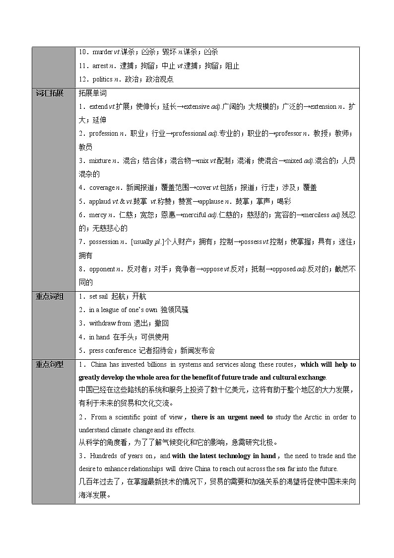专题34.选择性必修第4册　Unit 3　Sea Exploration（教师版）---2023届高三英语总复习 （人教版2019）第2页