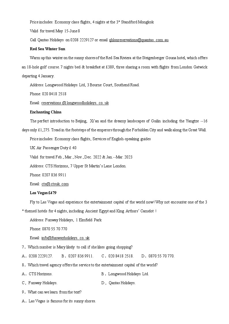 Unit 2 单元话题阅读理解专项练习-2022-2023学年高一英语必修第一册单元重难点易错题精练（人教版2019）第3页