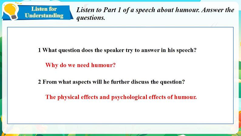 Unit 4 Lesson 2 Why Do We Need Humour 课件-2022-2023学年高中英语北师大版（2019）选择性必修第二册07