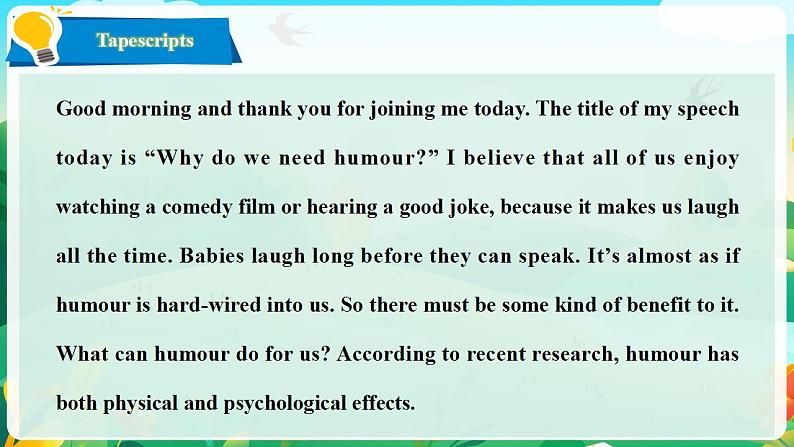 Unit 4 Lesson 2 Why Do We Need Humour 课件-2022-2023学年高中英语北师大版（2019）选择性必修第二册08