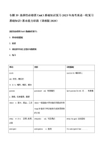 专题39 选择性必修四Unit3基础知识复习-2023年高考英语一轮复习基础知识+基本能力双清（译林版2020）