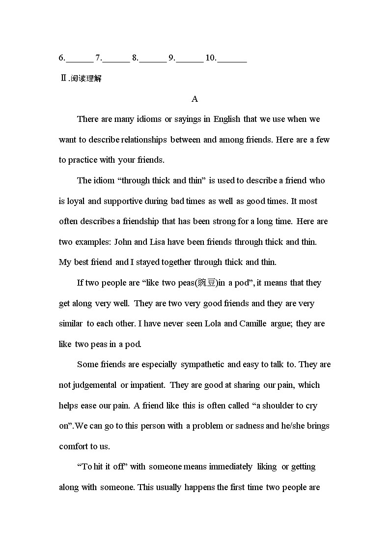 Unit 4 Starting out & Understanding ideas 能力提升练-2022-2022学年高中英语外研版（2019）必修第一册(含答案)02