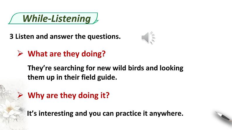 高中英语必修二 Wildlife protection unit Period 5 Listening and Talking&Assessing Your Progress&Project课件08