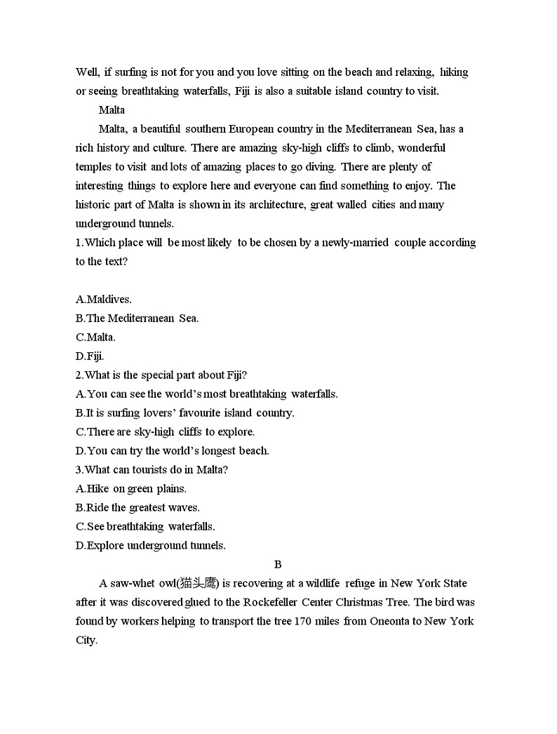 Unit 5 Humans and Nature 单元同步检测（二）-2022-2023学年高中英语北师大版（2019）必修第二册(含答案)第3页