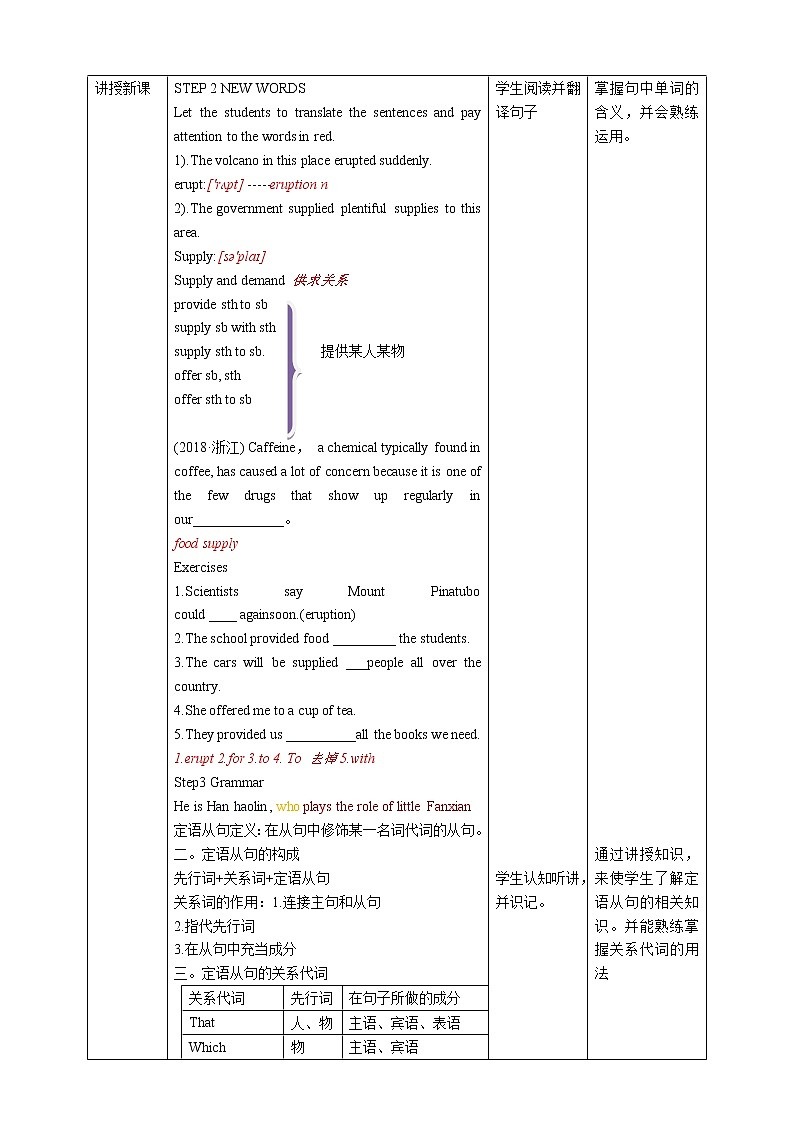 高中英语必修一   unit4naturaldisasterperiod3discoveringusefulstructures教案第2页
