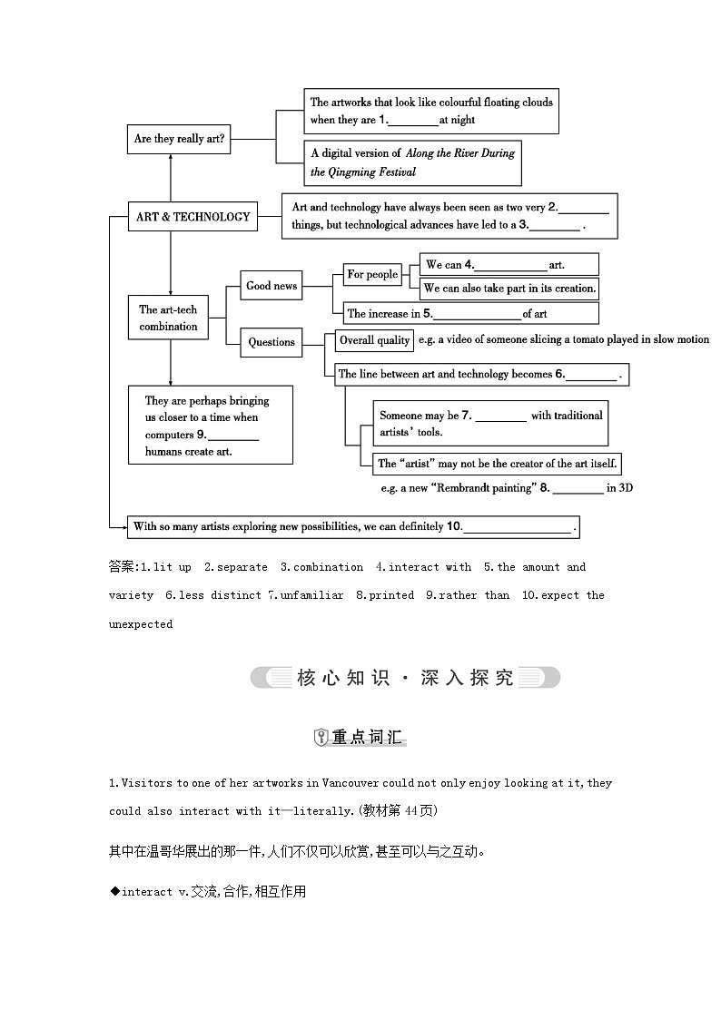 外研版高中英语选择性必修第一册Unit 4 Meeting the muse课时学案02