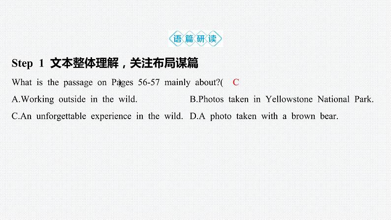 Unit 5 Into the wild-Section Ⅲ Developing ideas & Presenting ideas第5页