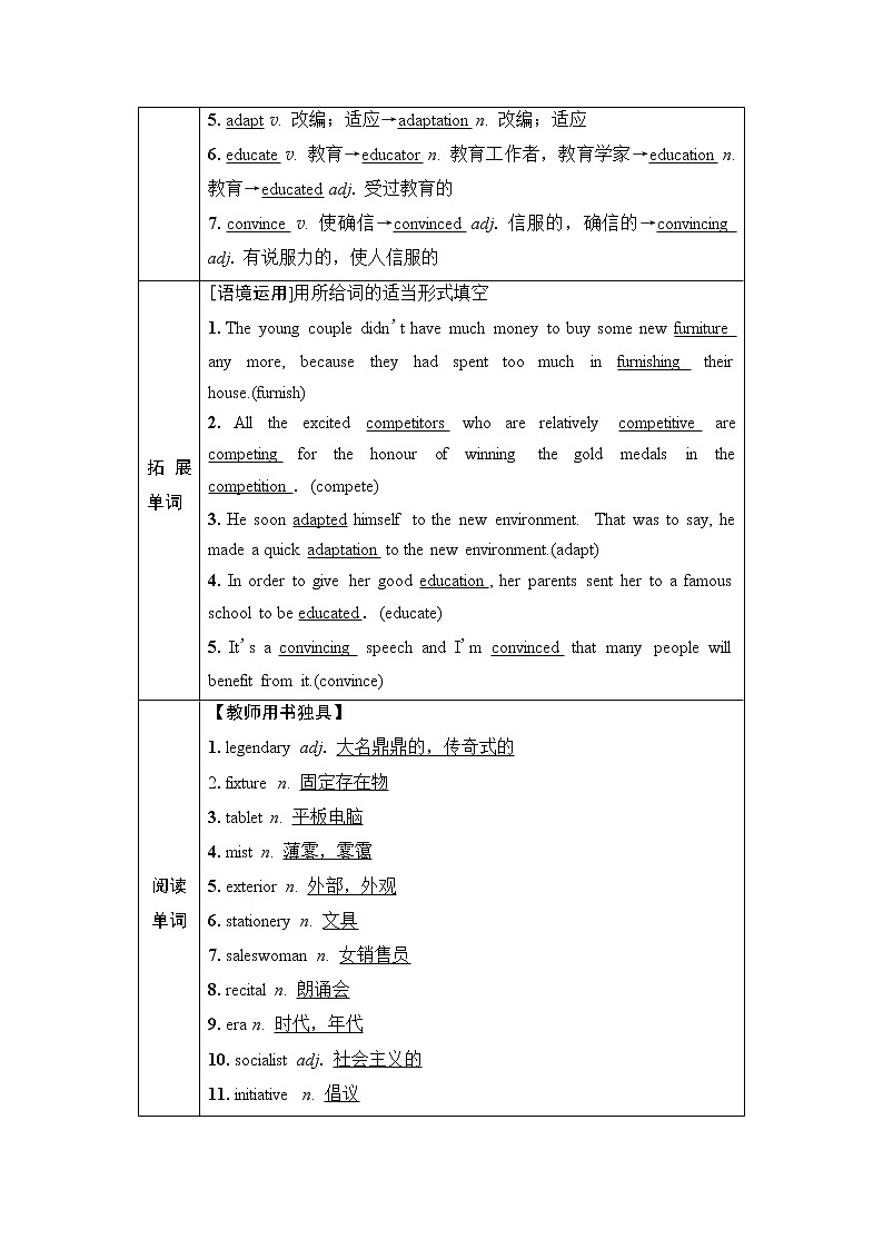 外研版高考英语一轮总复习教材知识解读选择性必修第2册Unit 3 Times change！课时学案第3页