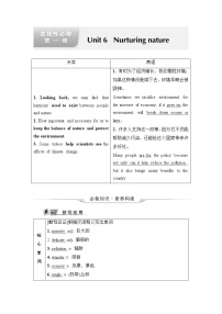 外研版高考英语一轮总复习教材知识解读选择性必修第1册Unit 6 Nurturing nature课时学案