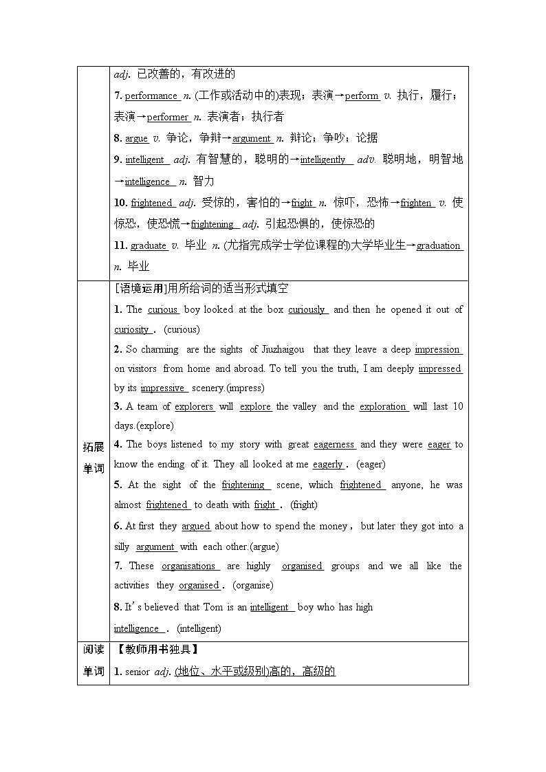 外研版高考英语一轮总复习教材知识解读必修第1册Unit 1 A new start课时学案第3页