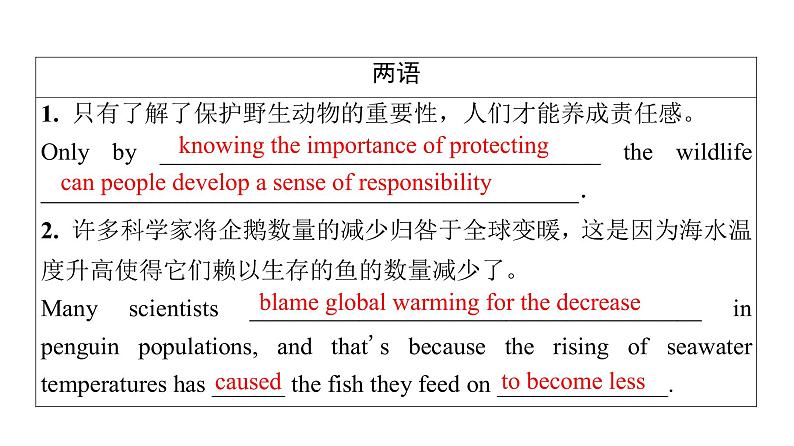 外研版高考英语一轮总复习教材知识解读必修第1册Unit 5 Into the wild教学课件03