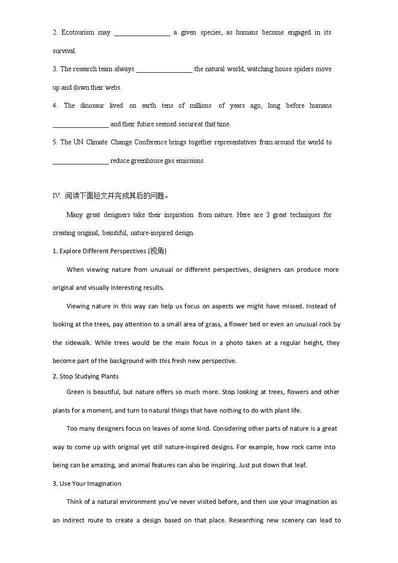 Unit 5 Using language 练习题-2022-2023学年高中英语外研版（2019）选择性必修第三册(含答案)02