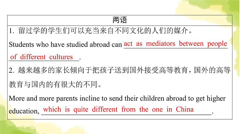 人教版高考英语一轮总复习选择性必修第2册 UNIT 2 BRIDGING CULTURES课件第3页