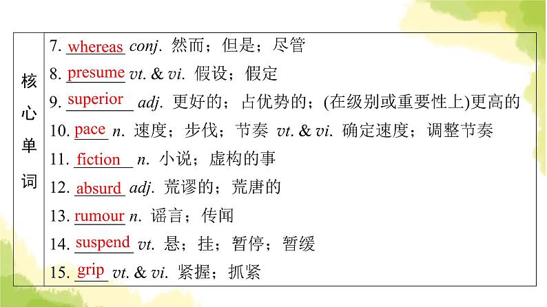 人教版高考英语一轮总复习选择性必修第4册 UNIT 1 SCIENCE FICTION课件06