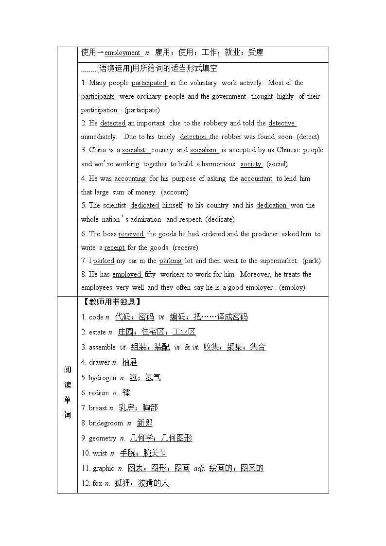 人教版高考英语一轮总复习选择性必修第4册 UNIT 5 LAUNCHING YOUR CAREER课时学案第3页