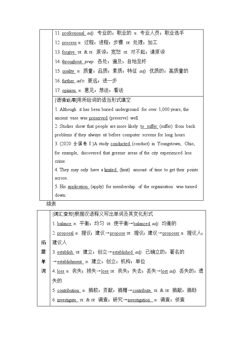 人教版高考英语一轮总复习必修第2册 UNIT 1 CULTURAL HERITAGE课时学案02
