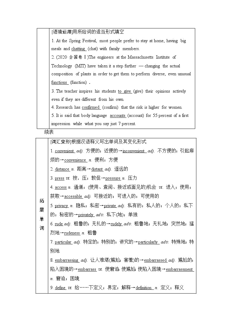 人教版高考英语一轮总复习必修第2册 UNIT 3 THE INTERNET课时学案第2页
