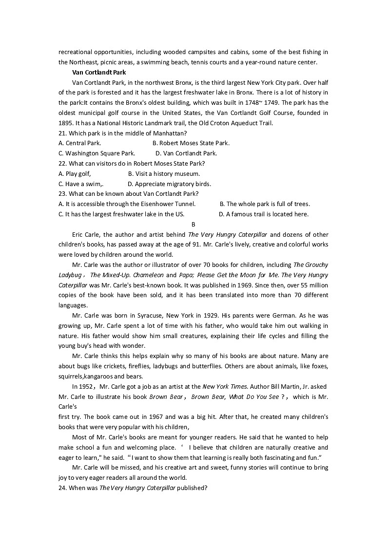 河北省故城县高级中学2022-2023学年高二上学期第一次月考英语试题（含答案）03