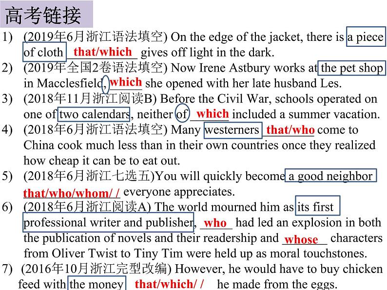 高考英语定语从句The Attributive ClauseThe Attributive Clause课件第6页