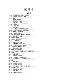 人教版选修6 unit1 单词汉英互译默写（英文版）